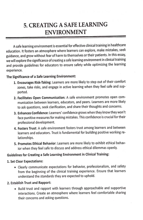 Text Book on Hand-Holding for Clinical Activity